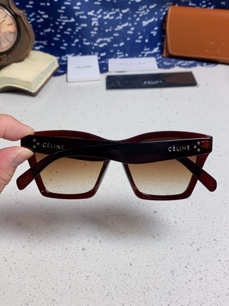 CELINE セリーヌ サングラス フラットシェイプ ファッション アイウェア 防曇 UVカット 紫外線カット 6色展開 - 画像 8