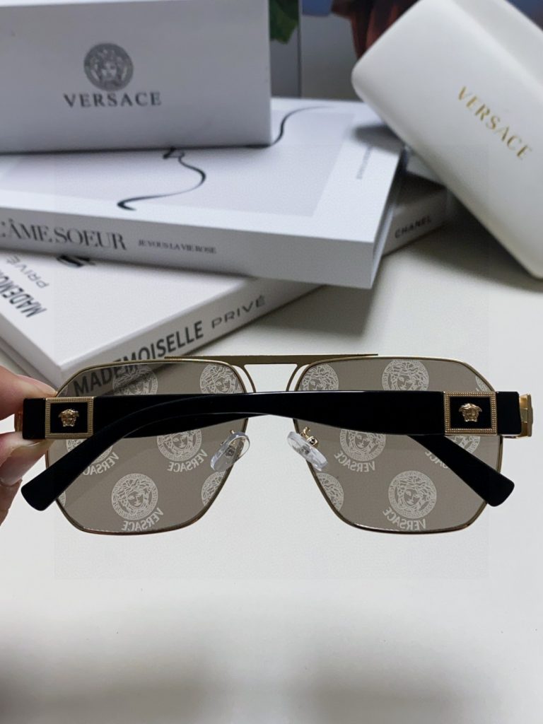 VERSACE ヴェルサーチ サングラス フラットシェイプ ゴールドメタル メトロポリス メンズ レディース 31140 多色展開 - 画像 6