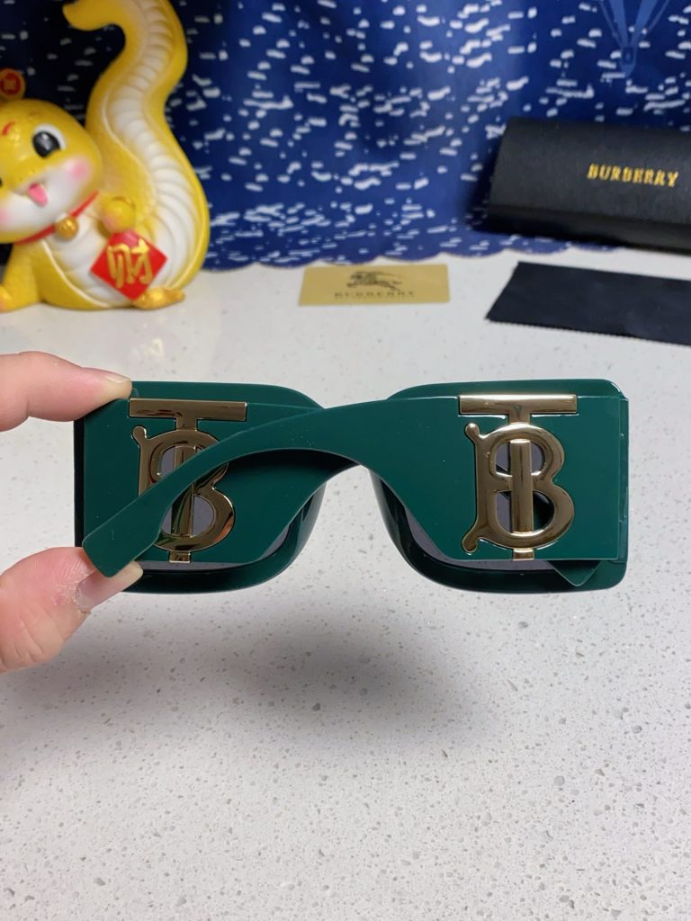 BURBERRY バーバリー サングラス BE4406U 大サイズ Bロゴ クラシック フレーム レディース グリーン 多色展開 - 画像 6