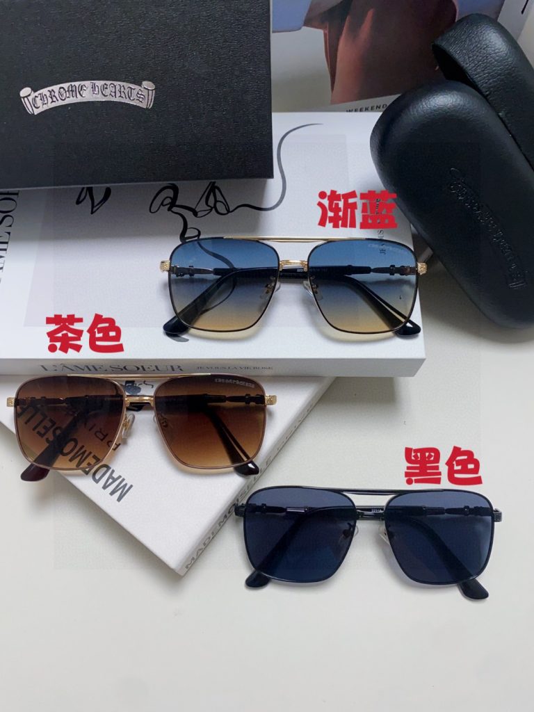 CHROME HEARTS クロムハーツ メンズ サングラス メンズ レディース 二重梁 モダン フェイク ブランド 防紫外線 多色展開 - 画像 2