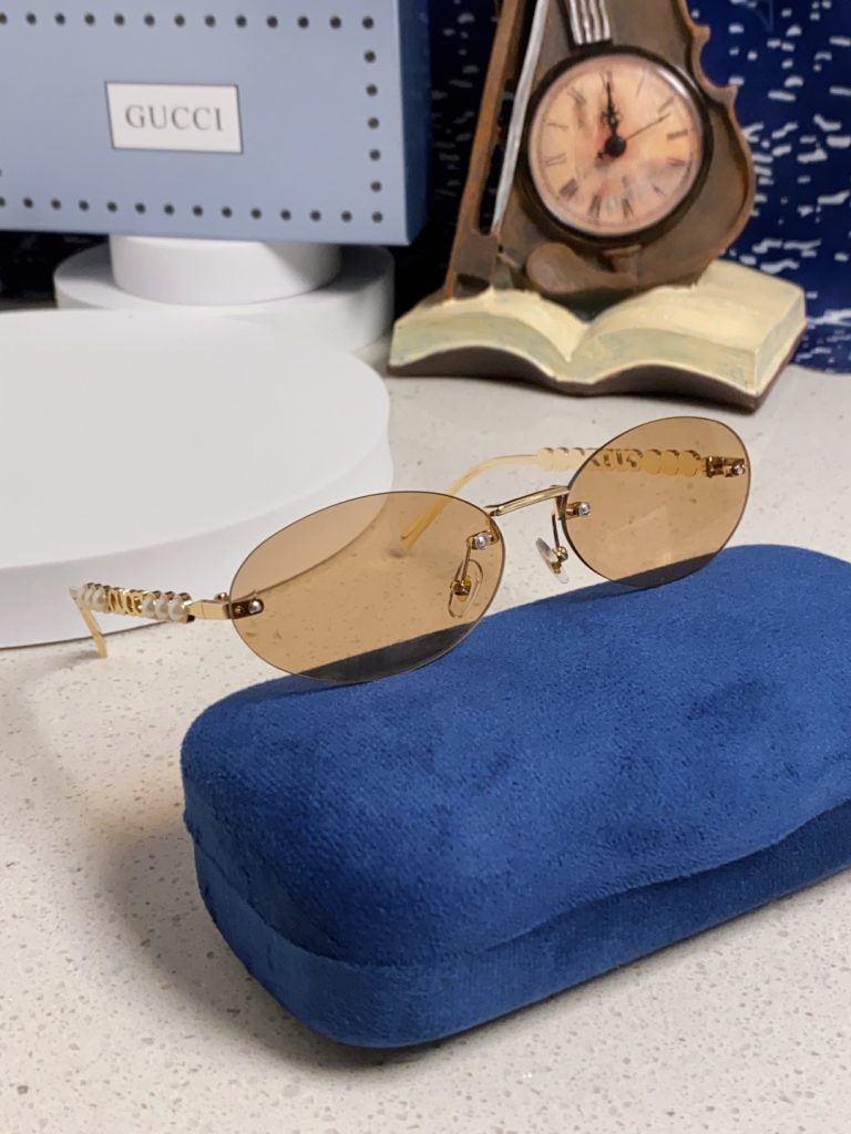 GUCCI グッチ サングラス フレームレス パール レディース フロント ブラック ブラウン レッド グリーン ブルー 他多色展開 - 画像 2