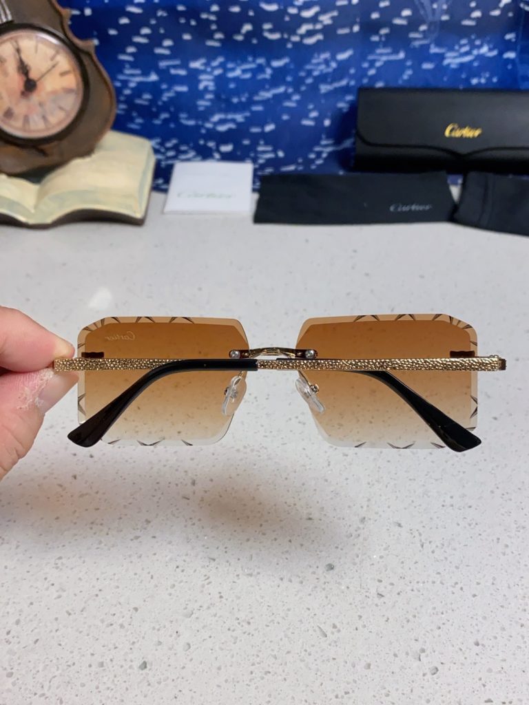 Cartier カルティエ サングラス フレームレス ペンダント サングラス 金属 レディース メンズ ブラック ブラウン ピンク グリーン レッド 多色展開 - 画像 8