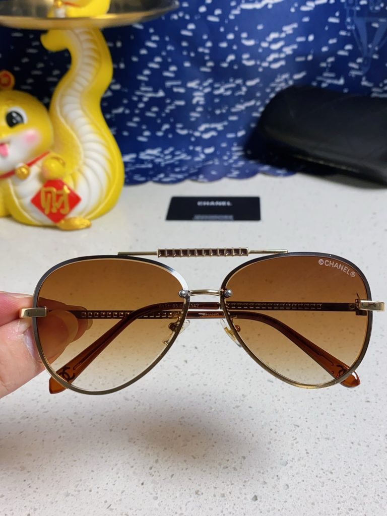 CHANEL シャネル サングラス メンズ レディース ブラウン グラデーション 金色フレーム ブラックケース 5色展開 - 画像 6
