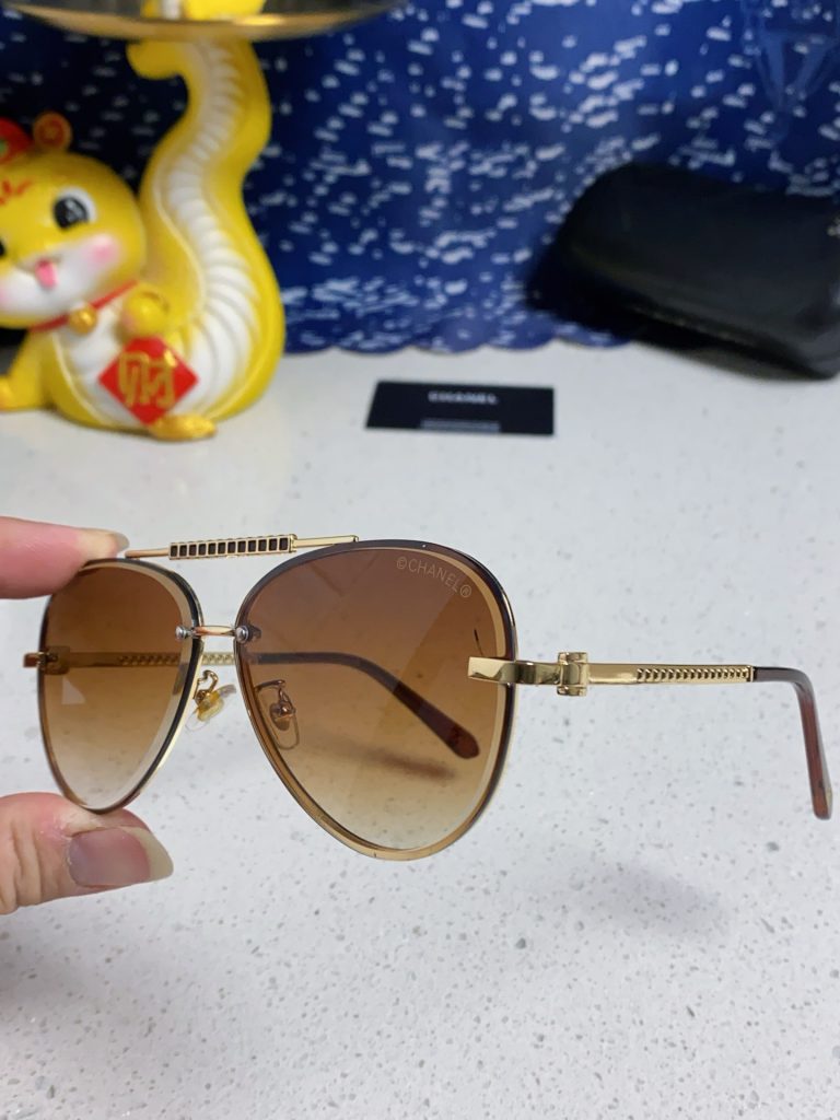 CHANEL シャネル サングラス メンズ レディース ブラウン グラデーション 金色フレーム ブラックケース 5色展開 - 画像 8