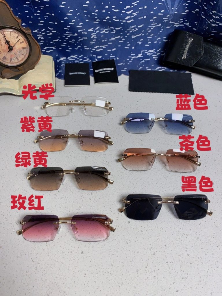CHROME HEARTS クロムハーツ サングラス フレームレス リング付き フラットサングラス レディース ピンク 12色展開 - 画像 4
