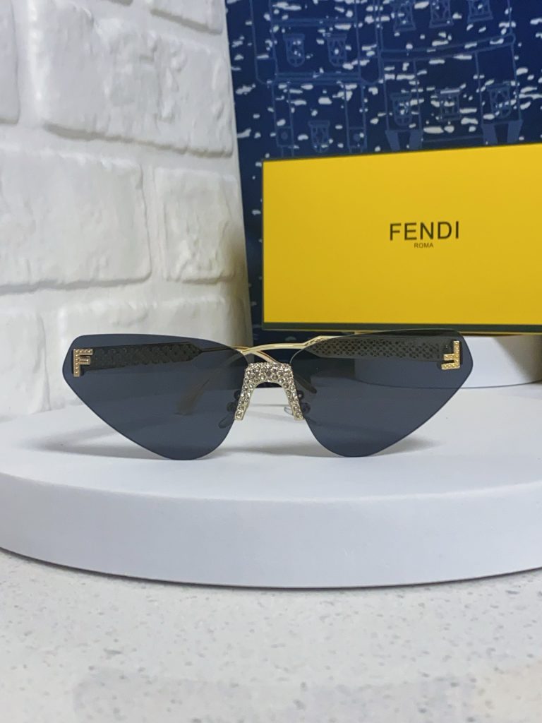 FENDI フェンディ サングラス フレームレス キャットアイ レディース 2025年新作 ファッション メタル シルバー ブラック 多色展開 - 画像 5