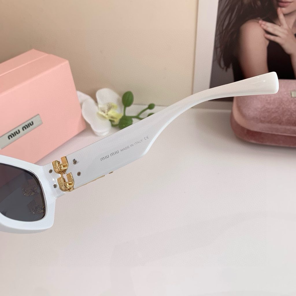 MIU MIU ミウミウ メガネ フレーム 男女兼用 フレーム メンズ レディース 防紫外 サングラス ホワイト ブラック - 画像 5