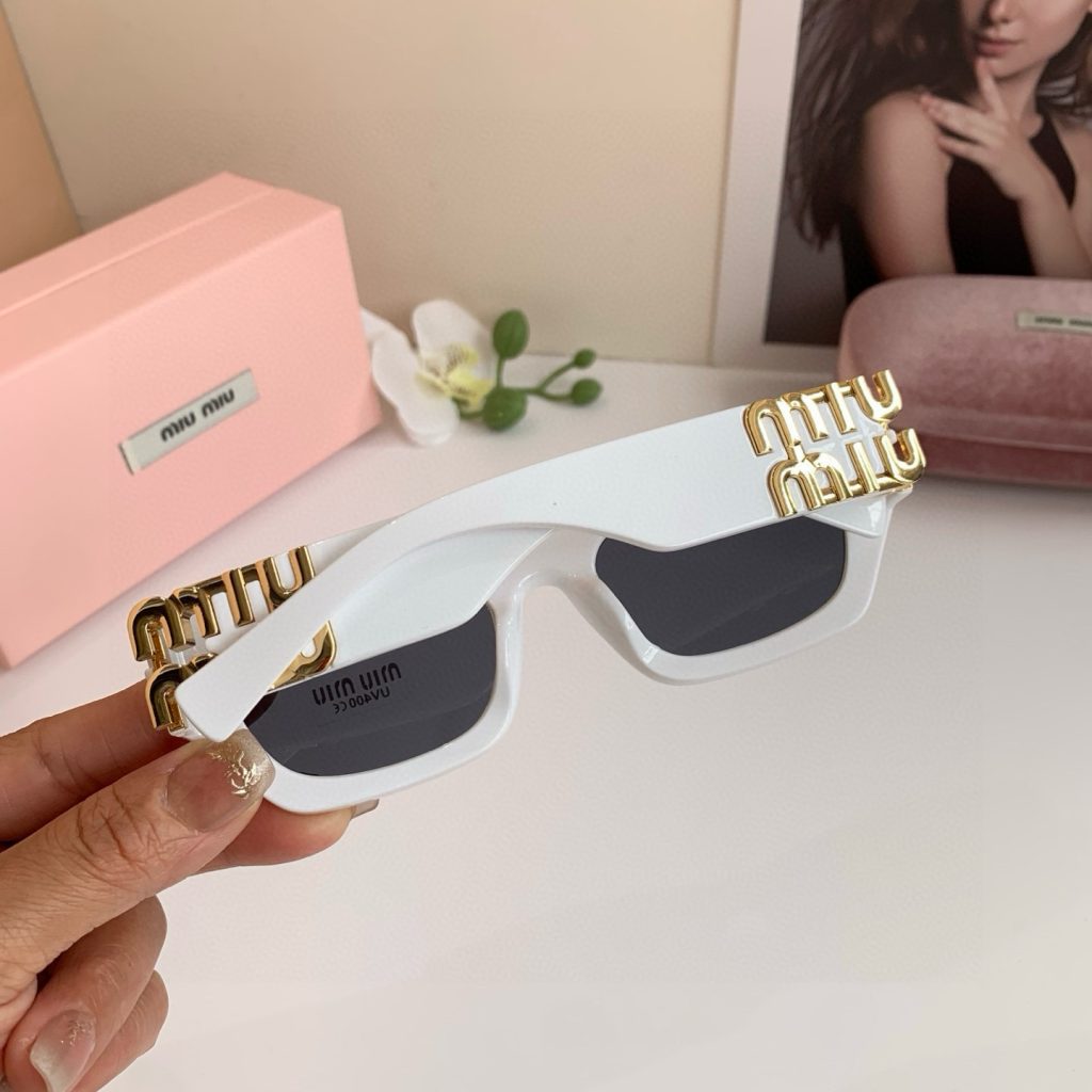 MIU MIU ミウミウ メガネ フレーム 男女兼用 フレーム メンズ レディース 防紫外 サングラス ホワイト ブラック - 画像 6