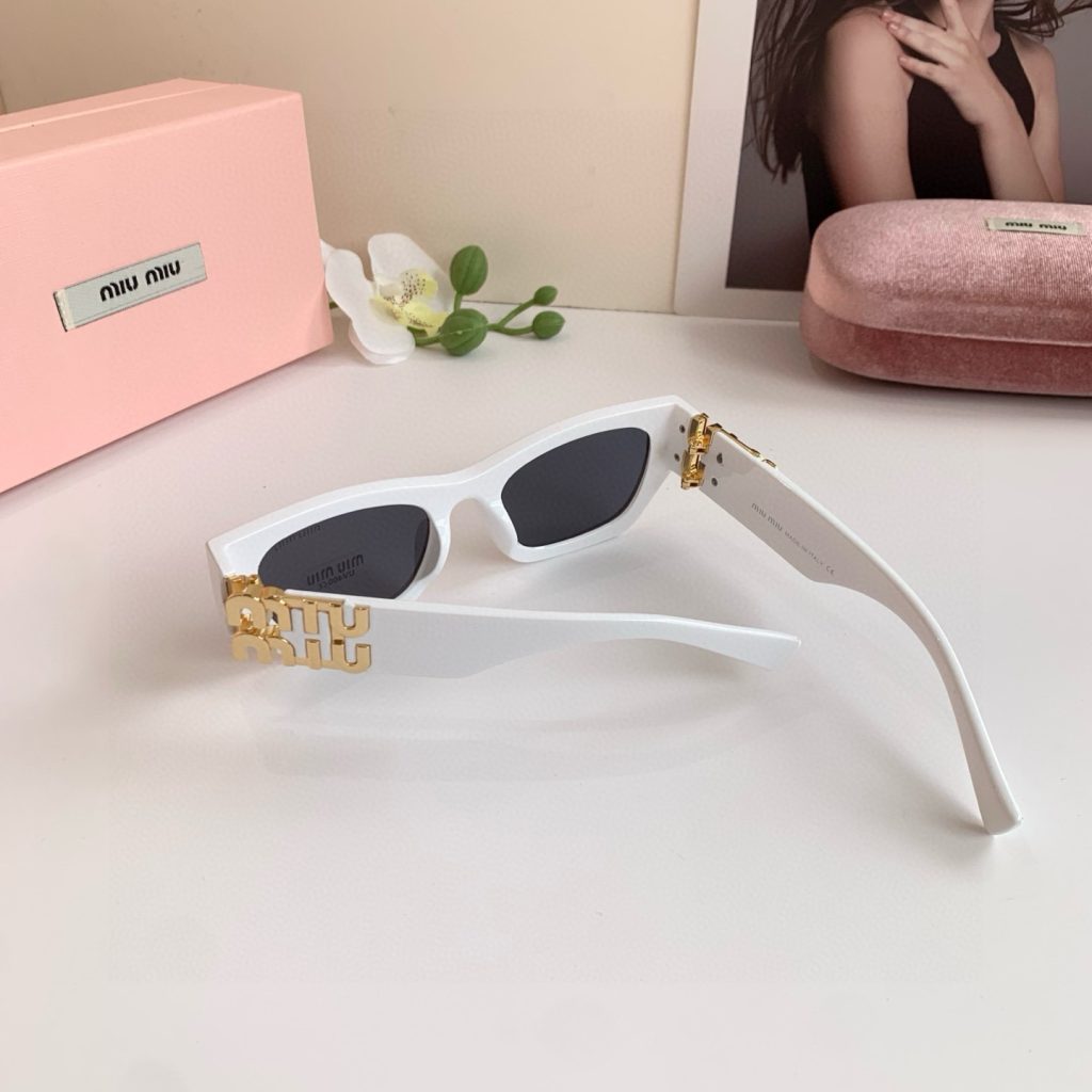 MIU MIU ミウミウ メガネ フレーム 男女兼用 フレーム メンズ レディース 防紫外 サングラス ホワイト ブラック - 画像 7