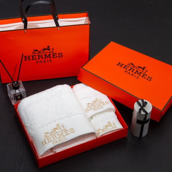 HERMESお風呂グッズ　タオルセット　エルメスバスタオル3枚セット　デイリータオル　パレオ/湯上がりタオル　家庭用吸水性　5色 - 画像 6