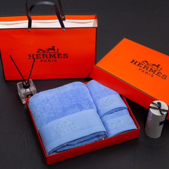 HERMESお風呂グッズ　タオルセット　エルメスバスタオル3枚セット　デイリータオル　パレオ/湯上がりタオル　家庭用吸水性　5色 - 画像 3