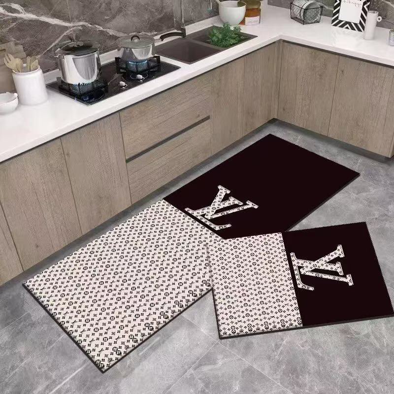 ルイヴィトン LOUIS VUITTON カーペット絨毯 人気トイレマット プレミアムキッチンマット キッチンマット 2点セット 4種類 - 画像 2