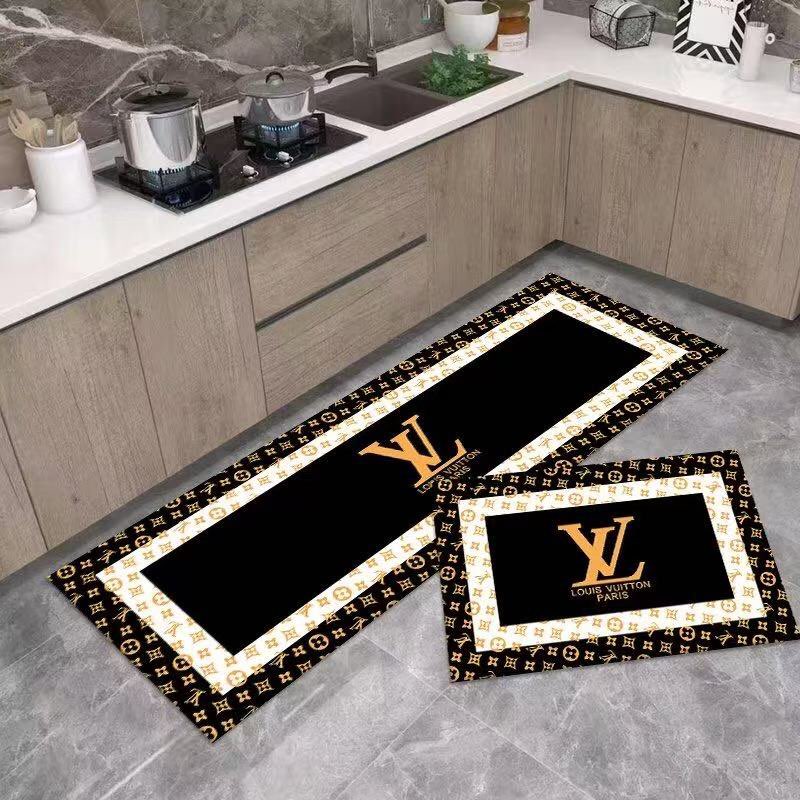 ルイヴィトン LOUIS VUITTON カーペット絨毯 人気トイレマット プレミアムキッチンマット キッチンマット 2点セット 4種類 - 画像 3