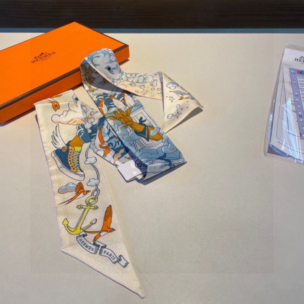 エルメス　Hermes　大人気♡♡エルメスツイリー　スカーフ　レディーススカーフ　ツイリー　Twilly　Scarf　オシャレ　4点☆ - 画像 4