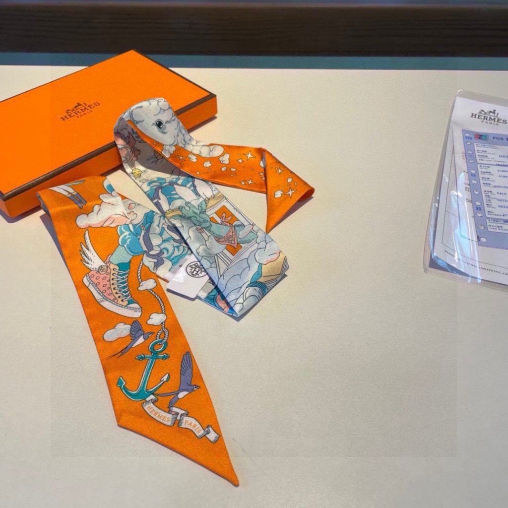 エルメス　Hermes　大人気♡♡エルメスツイリー　スカーフ　レディーススカーフ　ツイリー　Twilly　Scarf　オシャレ　4点☆ - 画像 5