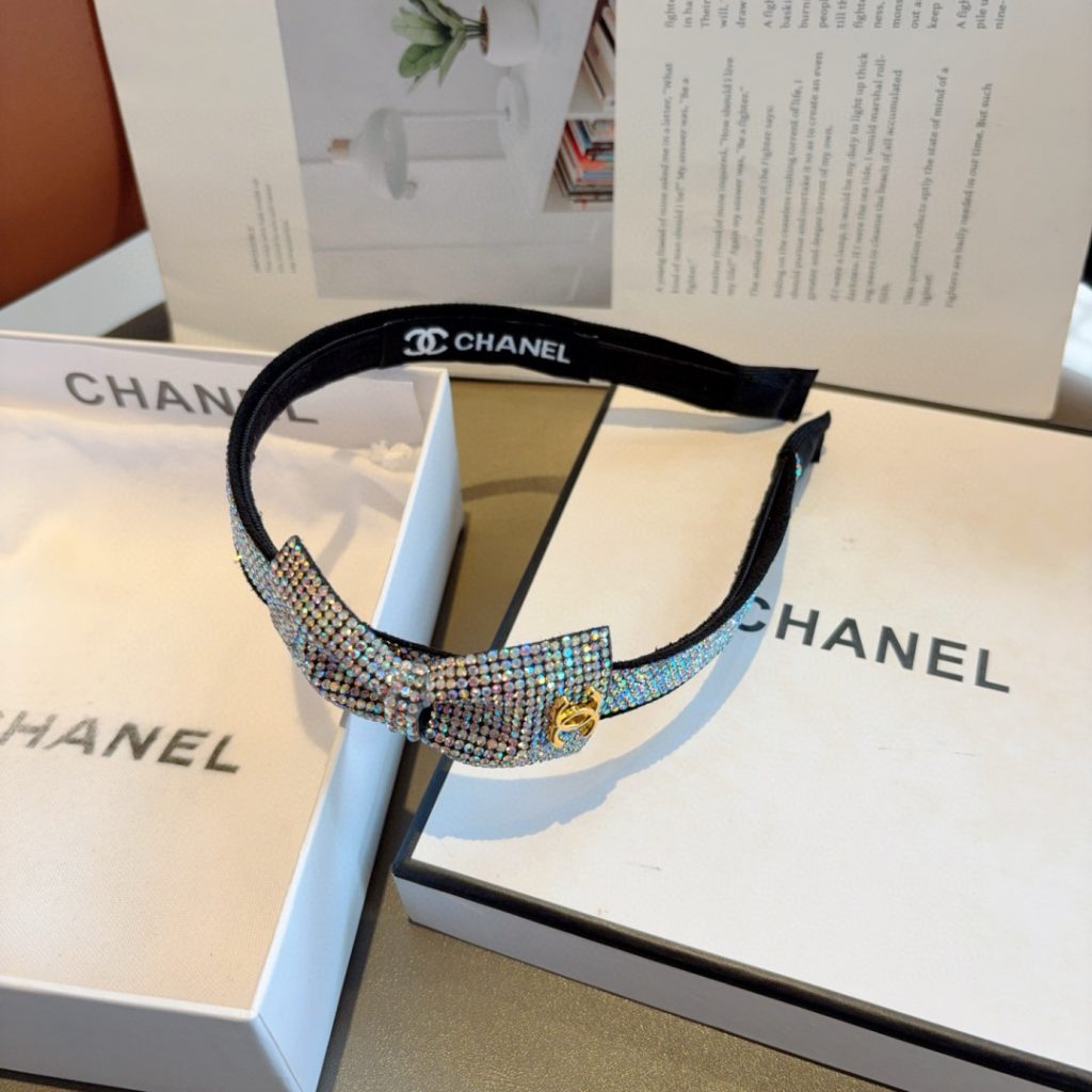 CHANEL シャネル ヘアバンド フルラインストーン ブラック - 画像 5