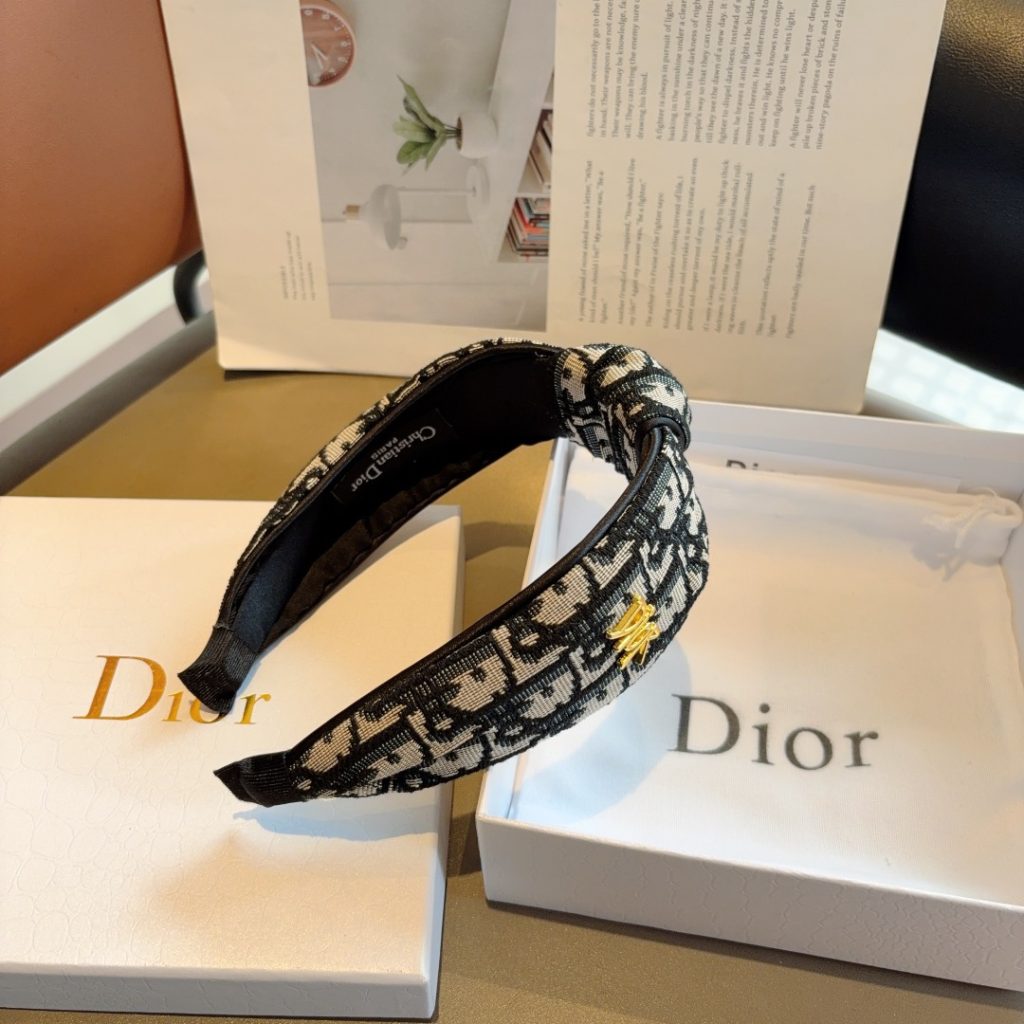 DIOR ディオール ヘアアクセサリー ディオール ドット柄 ブラック全2色 - 画像 8