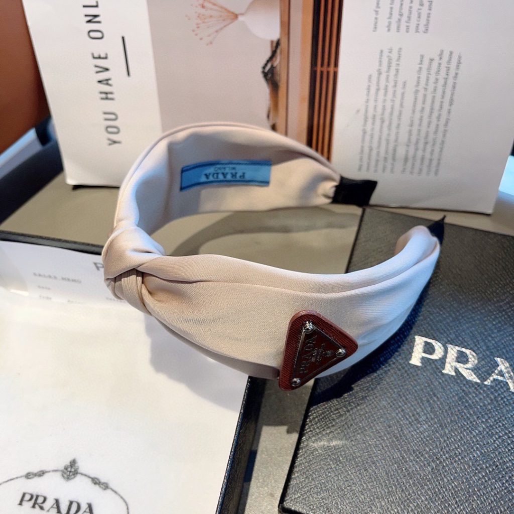 PRADA プラダ ヘッドバンド ファッション ブランド ブラック ベージュ 全2色 - 画像 8