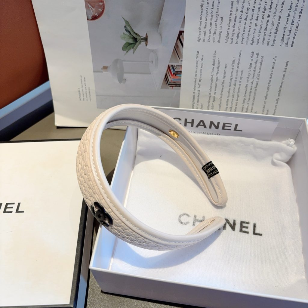 CHANEL シャネル ヘアアクセント フラットヘアバンド 本革 全3色 - 画像 6