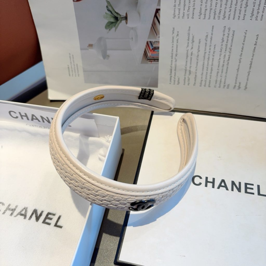 CHANEL シャネル ヘアアクセント フラットヘアバンド 本革 全3色 - 画像 8