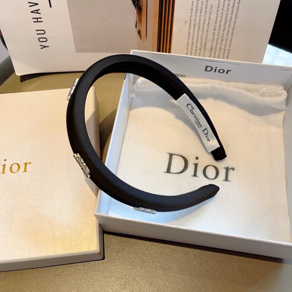 DIOR ディオール ヘアバンド ディオール ロゴ ブラック ホワイト 2色展開 - 画像 5
