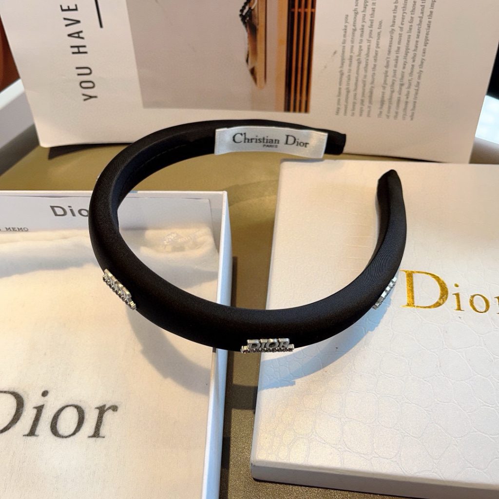 DIOR ディオール ヘアバンド ディオール ロゴ ブラック ホワイト 2色展開 - 画像 8