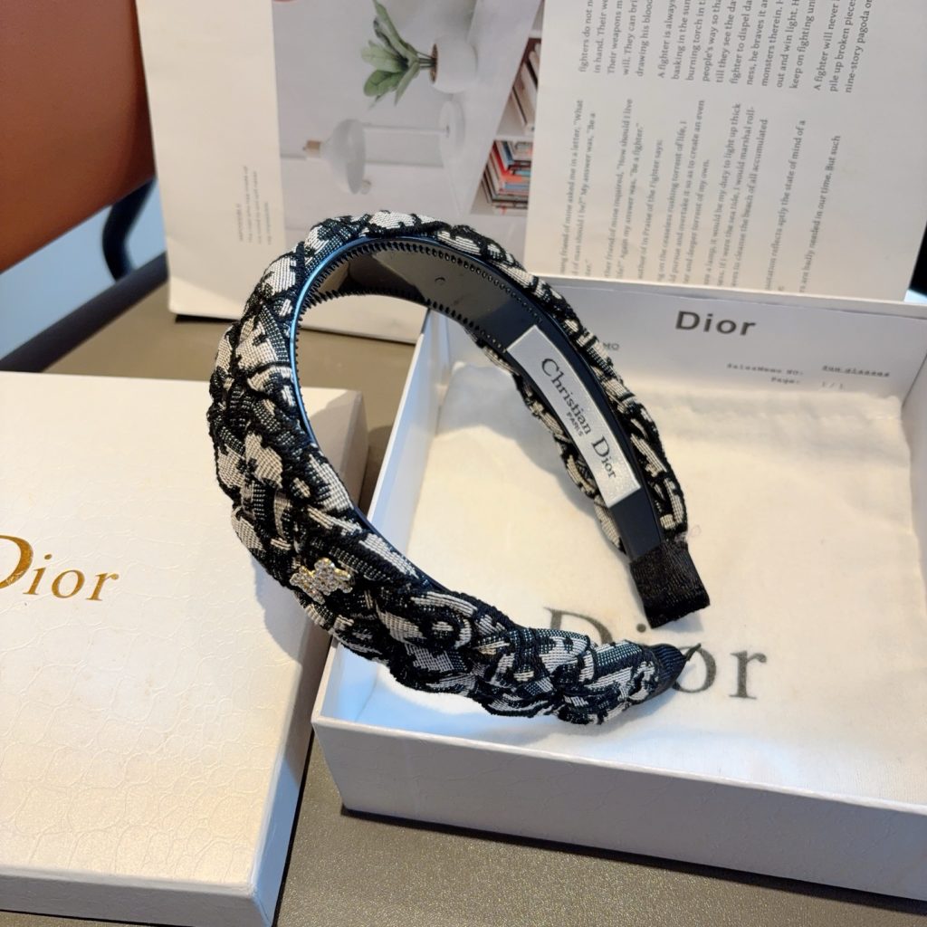 DIOR ディオール ヘアアクセサリー ブランドヘアバンド ブラック ブラウン 2色展開 - 画像 5