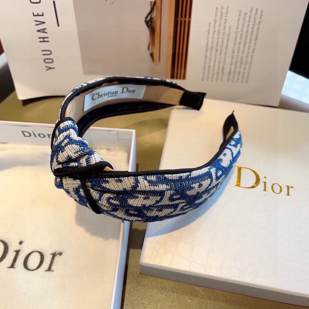 DIOR ディオール ヘアバンド ディオール オブリーク 限定カラー ブルー/ホワイト 全2色 - 画像 5