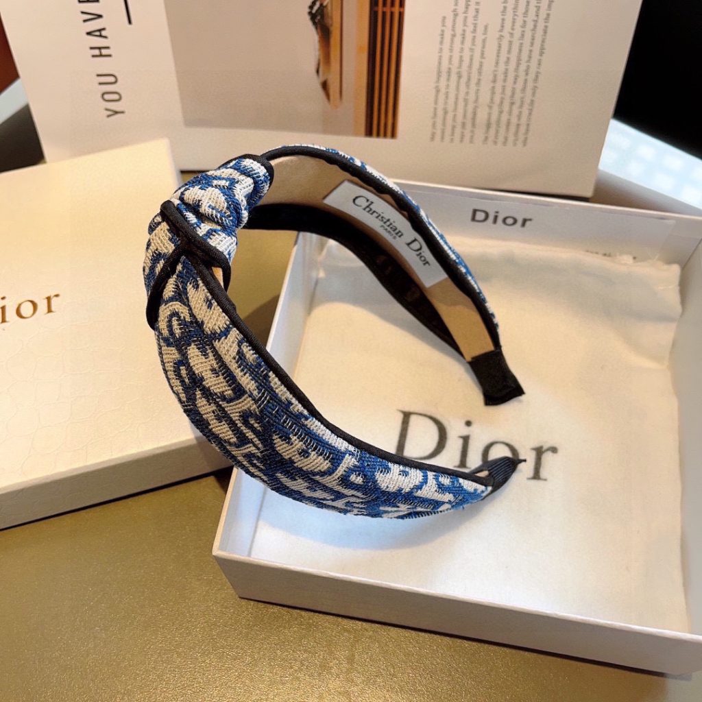 DIOR ディオール ヘアバンド ディオール オブリーク 限定カラー ブルー/ホワイト 全2色 - 画像 7