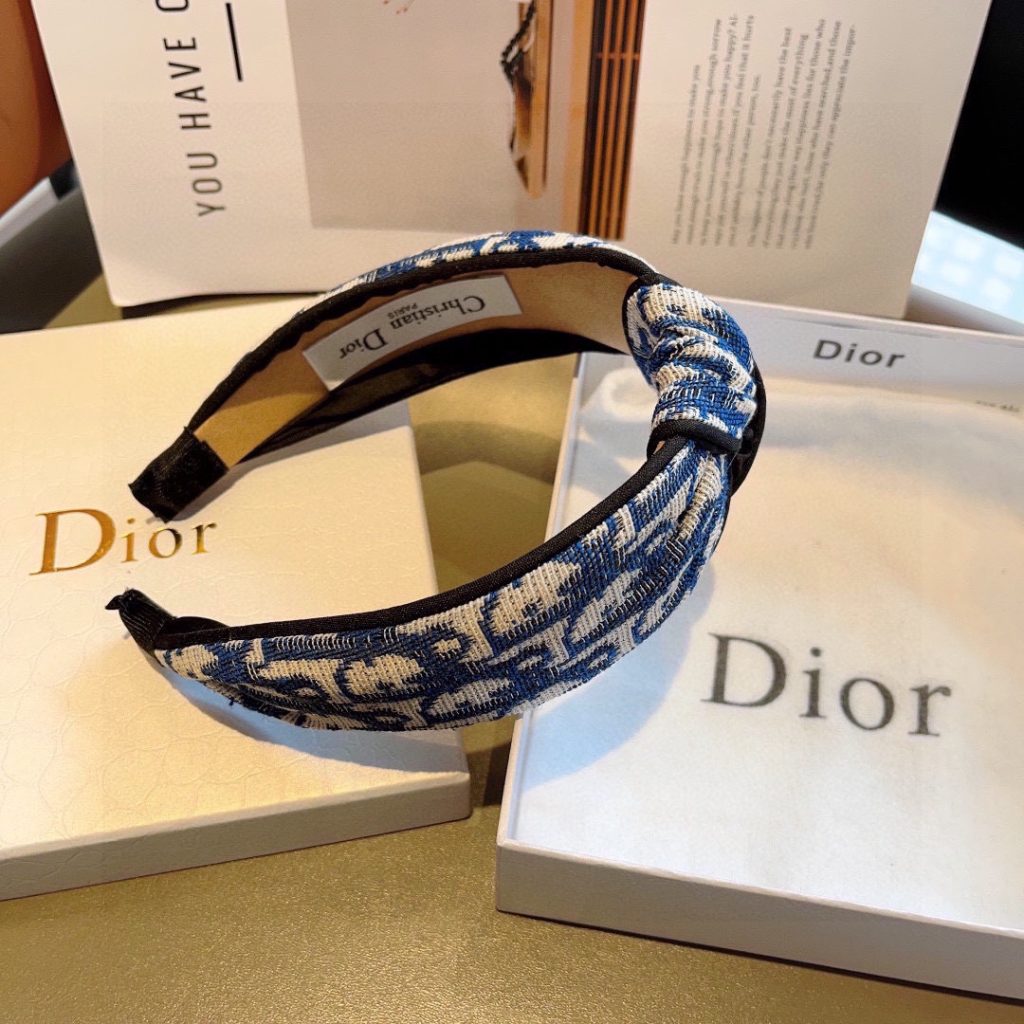 DIOR ディオール ヘアバンド ディオール オブリーク 限定カラー ブルー/ホワイト 全2色 - 画像 8