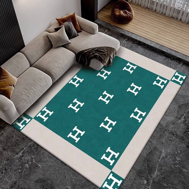 HERMESカーペット　エルメス 滑り止め付　Hマーク　ベッドルーム 折り畳み　キッチン　ルームマット　2種類 - 画像 2