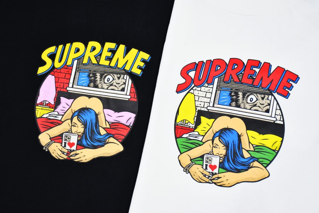 SUPREME スープレム メンズ 半袖Tシャツ 本革 100%コットン 全2色 - 画像 8