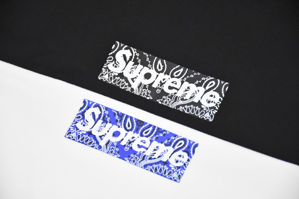Supreme スープレム バンダナボックスロゴTシャツ ブルー 黒 全2色 - 画像 4