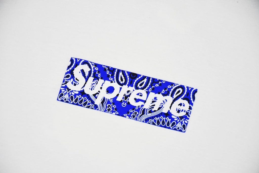 Supreme スープレム バンダナボックスロゴTシャツ ブルー 黒 全2色 - 画像 6