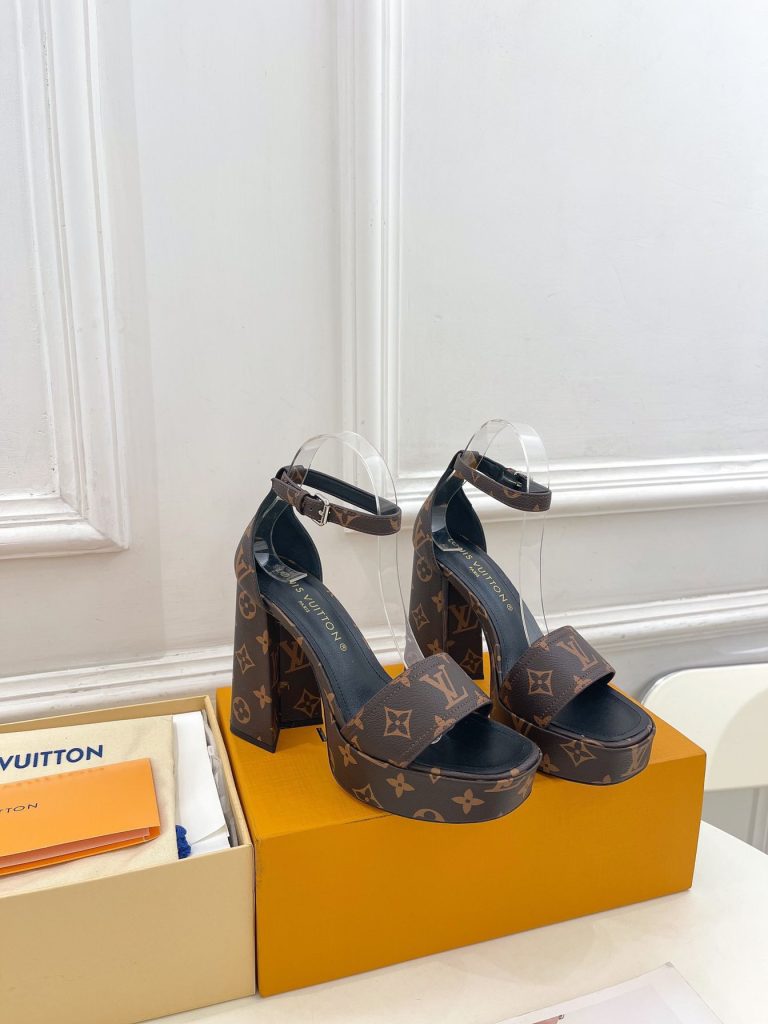 Louis Vuitton ルイヴィトン ハイヒール LVサンダル女性 厚いヒール モノグラム - 画像 2
