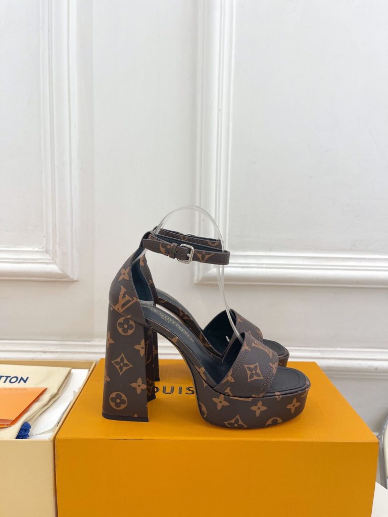 Louis Vuitton ルイヴィトン ハイヒール LVサンダル女性 厚いヒール モノグラム - 画像 8