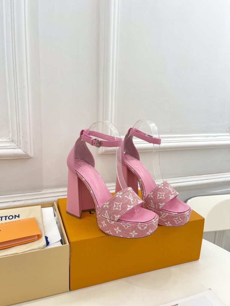 Louis Vuitton ルイヴィトン ハイヒール LVサンダル女性 厚いヒール モノグラム - 画像 5