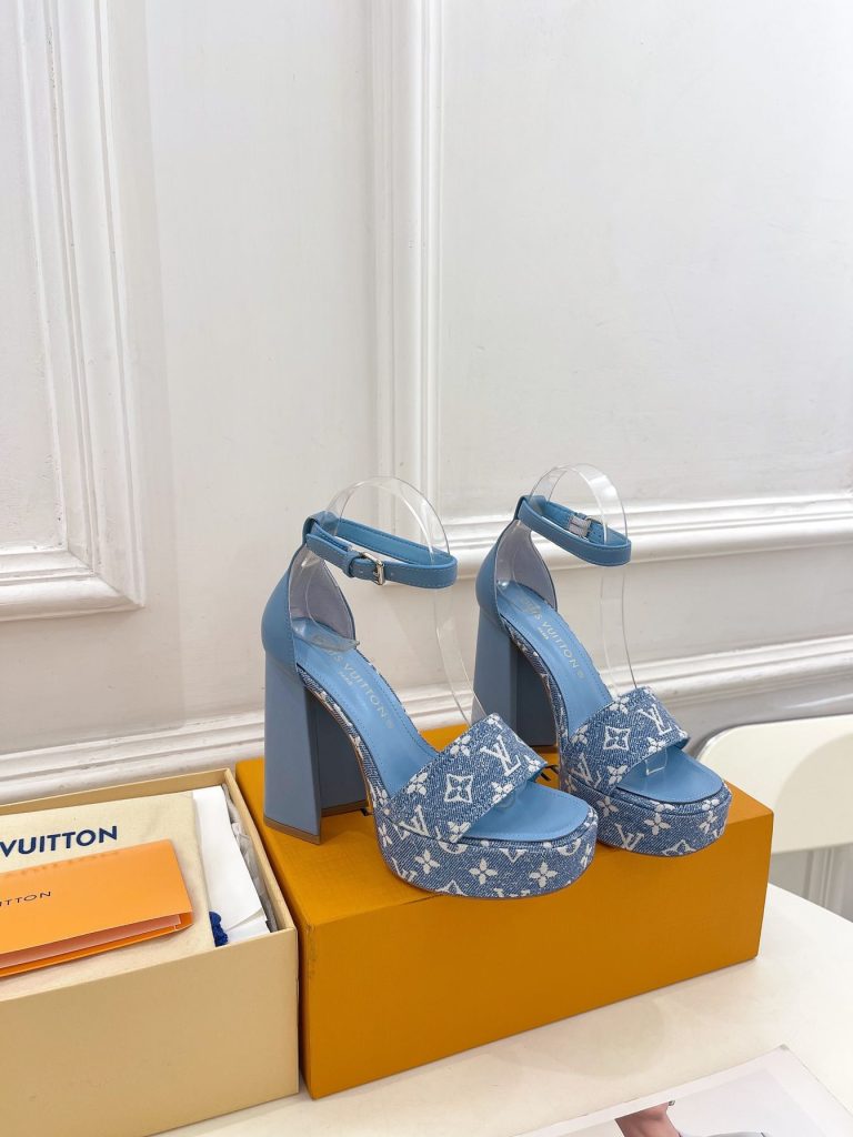 Louis Vuitton ルイヴィトン ハイヒール LVサンダル女性 厚いヒール モノグラム - 画像 6