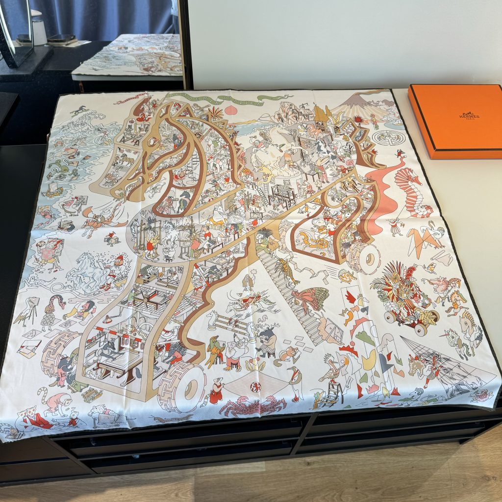 エルメス HERMES シルク アカデミア・イピカ ブラン スカーフ90 ジャン ヴェール 5色 - 画像 3