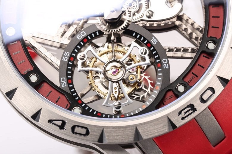 ROGER DUBUIS ロジェデュビス 腕時計 メンズ 一體陀飛輪 マニュアル ウォッチ レッド - 画像 3