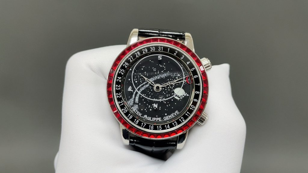 PATEK PHILIPPE パテックフィリップ 腕時計 メンズ 自動巻き 万年歴 真月相 レッド ブラック - 画像 3