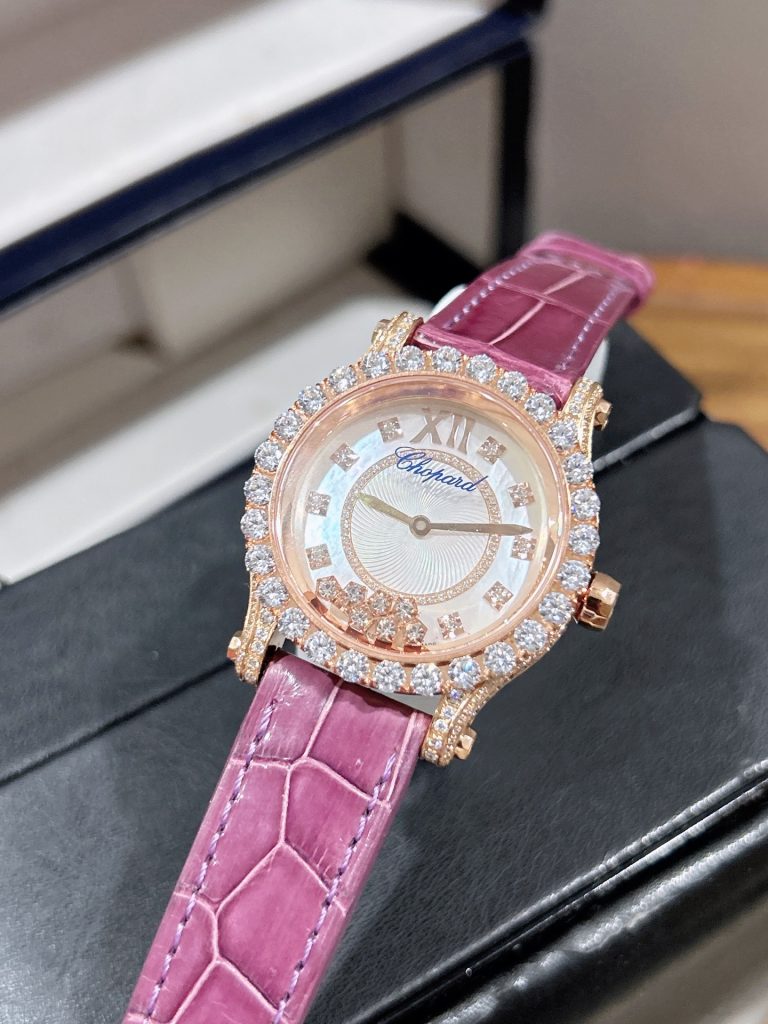 CHOPARD ショパール レディース 腕時計 ラグジュアリー 自動巻き ダイヤモンド レザーベルト 全6色 - 画像 3