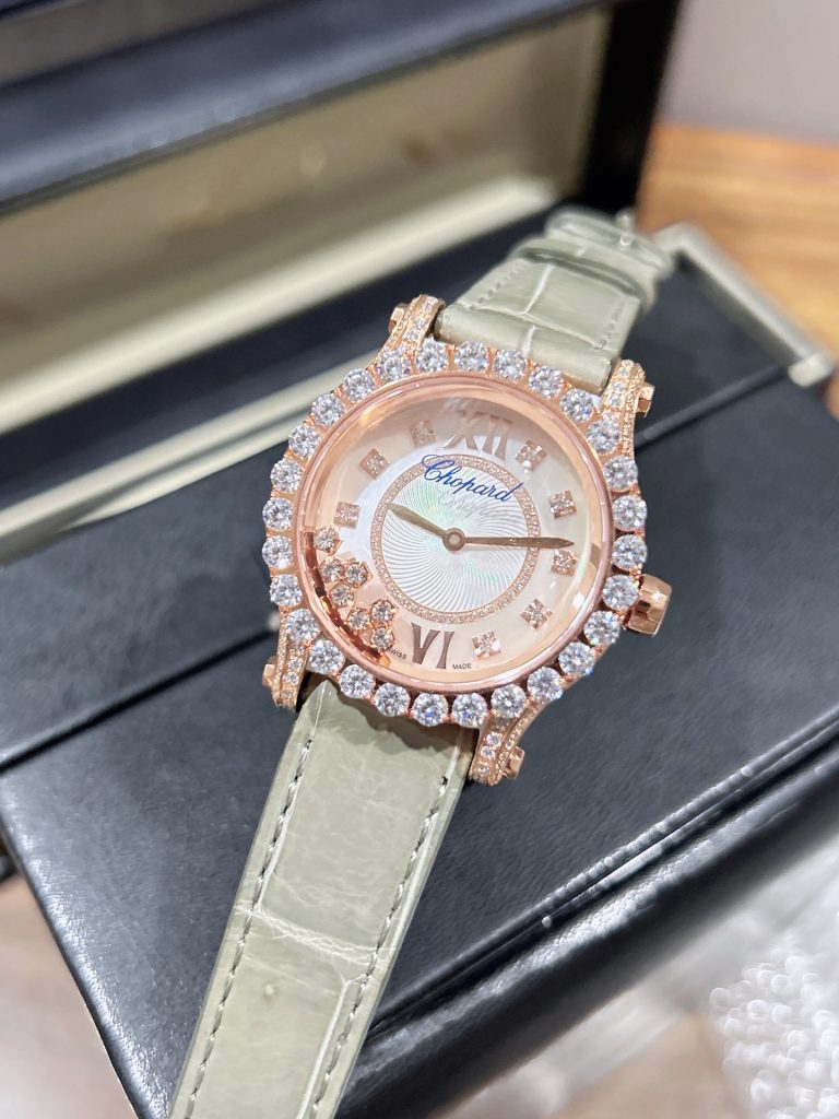 CHOPARD ショパール レディース 腕時計 ラグジュアリー 自動巻き ダイヤモンド レザーベルト 全6色 - 画像 6