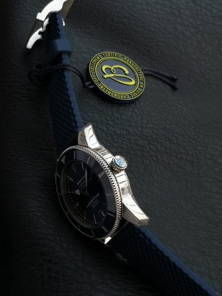 BREITLING ブライトリング スーパーオーシャン 腕時計 メンズ 自動巻き 機械式 ブルーダイアル ブラック - 画像 8