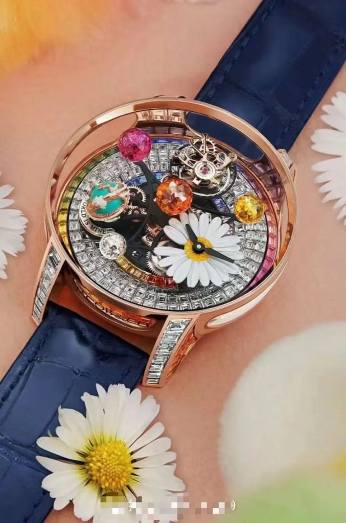 JACOB & CO ジェイコブ フラットシューズ 腕時計 メンズ ダイヤモンド マイクロクラスター 47mm ローズゴールド シルバー - 画像 4