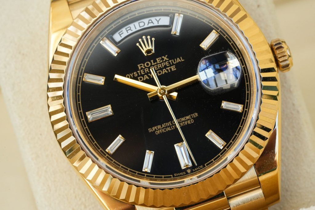 ROLEX ロレックス デイデイト 腕時計 メンズ 自動巻き ブラック ヤングタイプ ゴールド - 画像 4