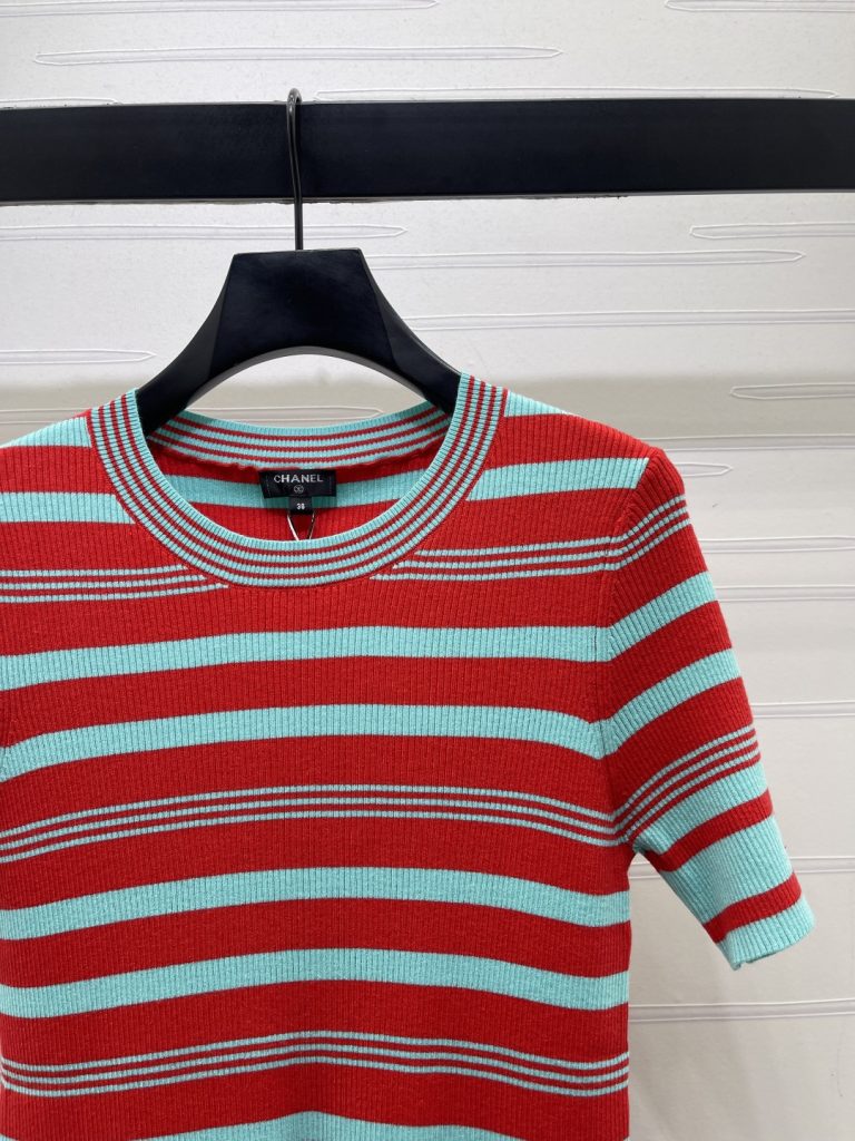 CHANEL シャネル ニット Tシャツ メンズ ロング丈 レディース ファッション レイヤード レッド ブルー - 画像 2