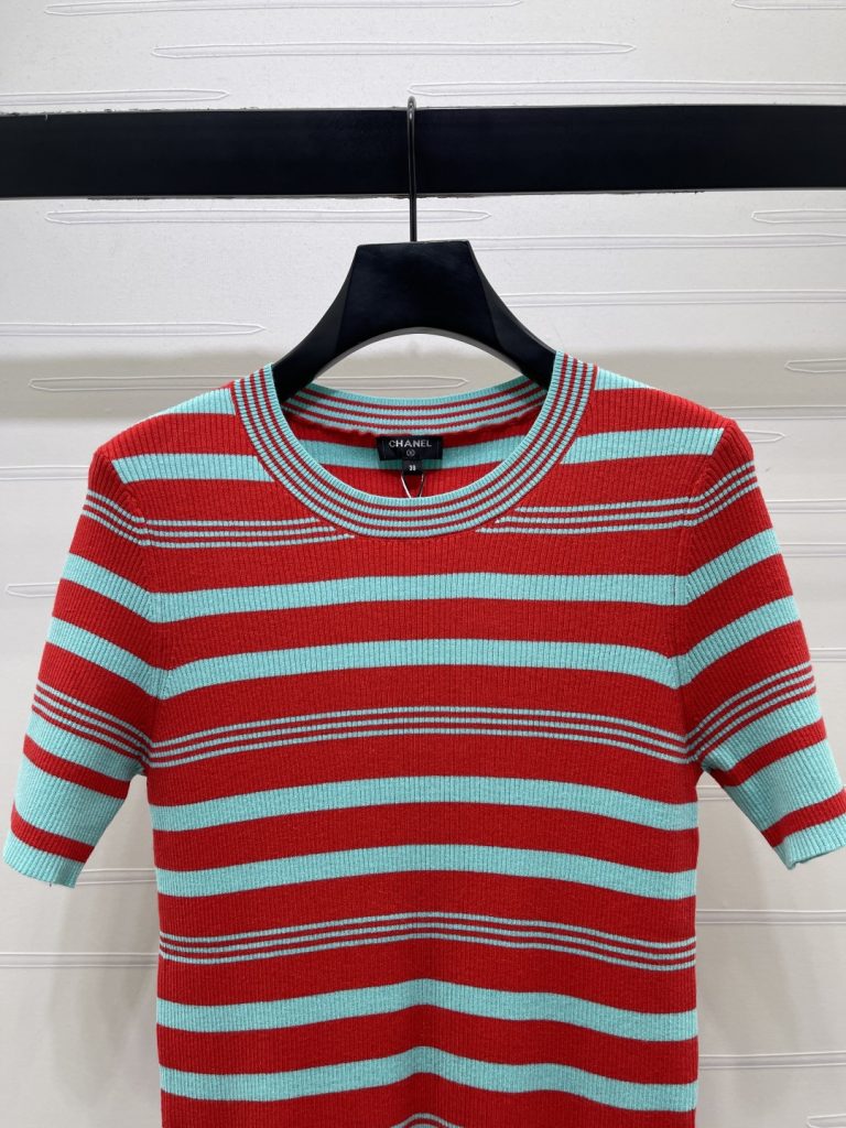 CHANEL シャネル ニット Tシャツ メンズ ロング丈 レディース ファッション レイヤード レッド ブルー - 画像 4