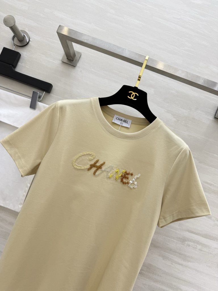 CHANEL シャネル Tシャツ レディース ロゴT 手芸刺繍 プリント 5色展開 - 画像 4