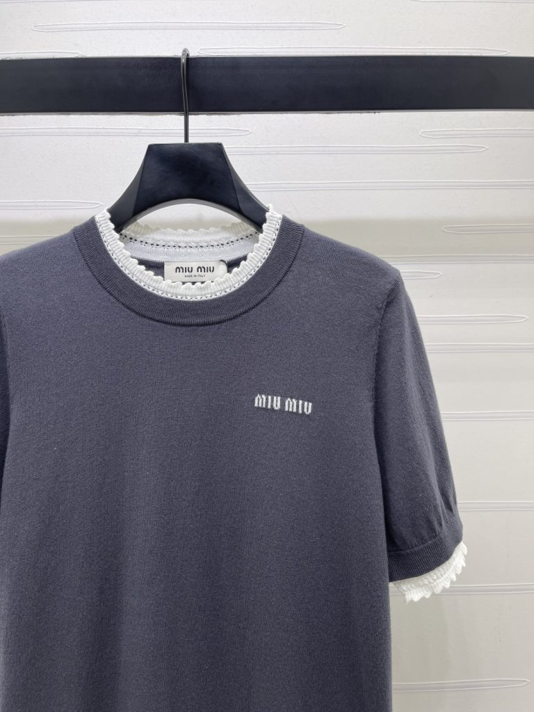 MIU MIU ミウミウ ニット Tシャツ レディース レイヤード デザイン 3色展開 - 画像 2